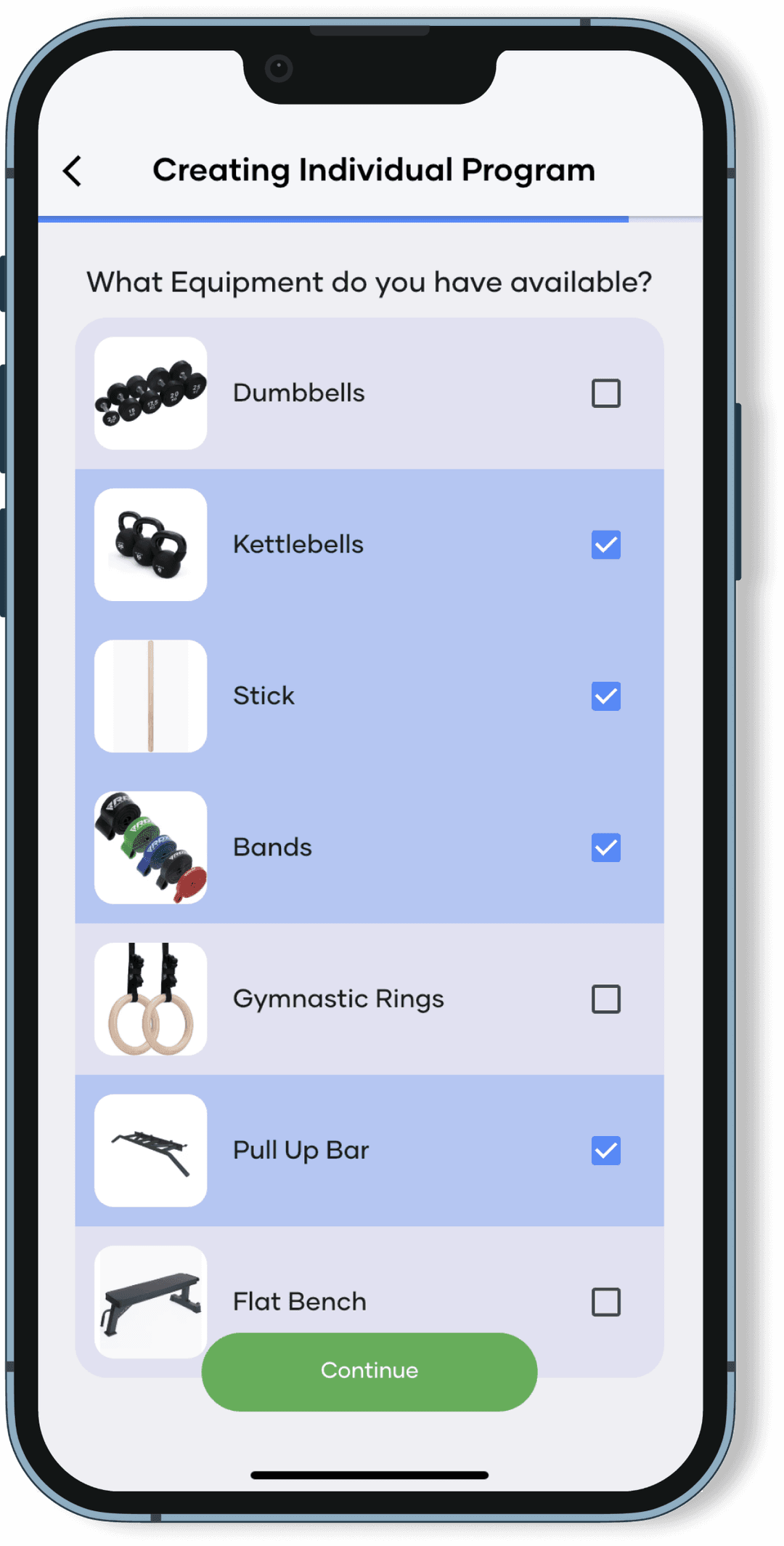 Define your available equipment