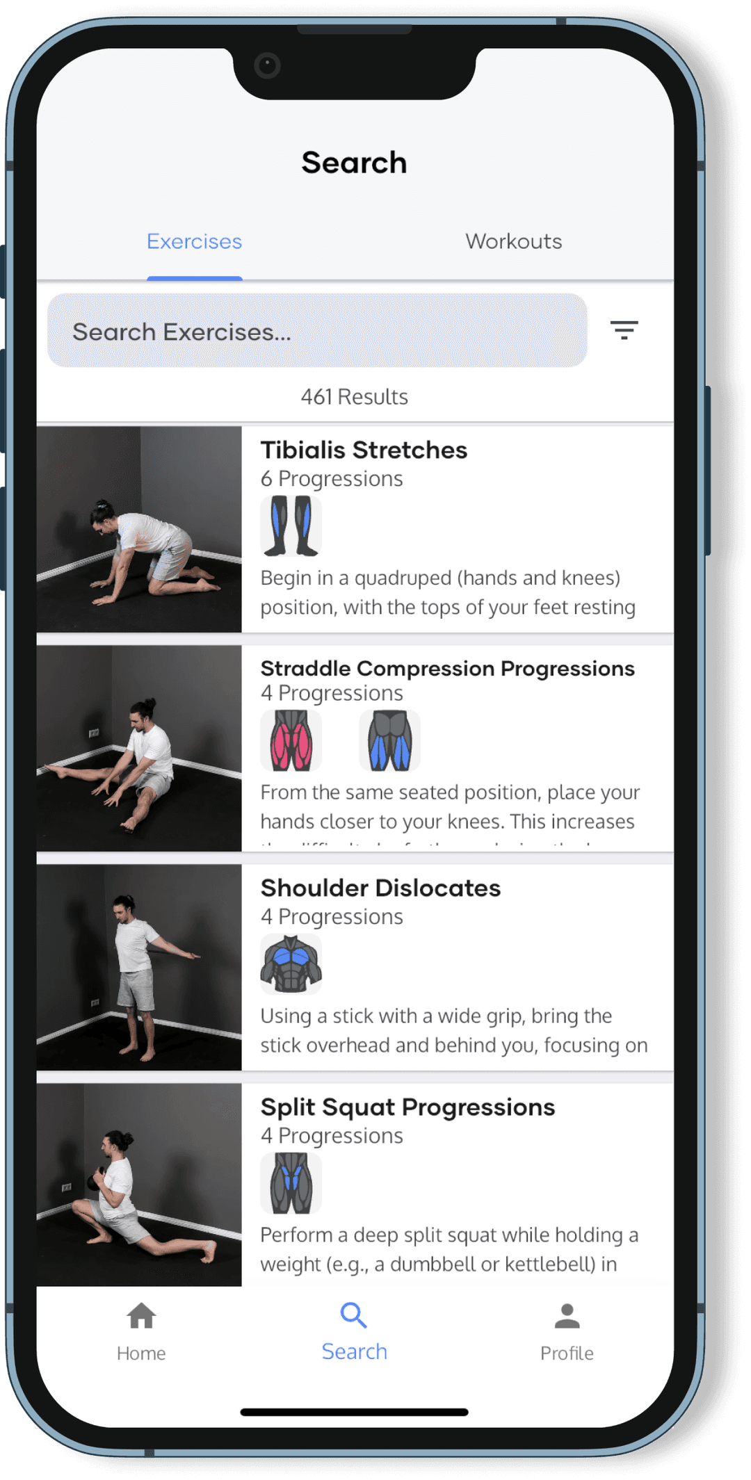 Access a wide Library of Mobility Exercises